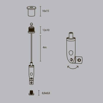 Подвесной комплект  ALM-3535R-P-2M
