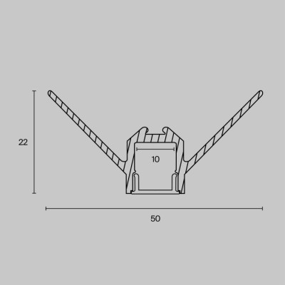Профиль для светодиодной ленты Алюминиевый профиль ALM-5022-S-2M