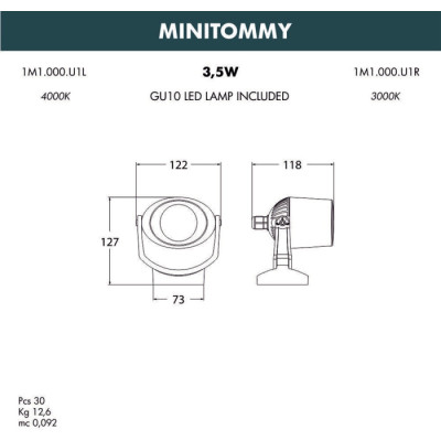 Архитектурная подсветка Minitommy 1M1.000.000.WXU1L