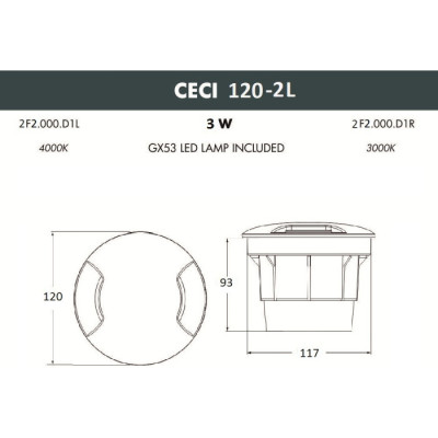 Встраиваемый светильник уличный CECI 2F2.000.000.AXG1L